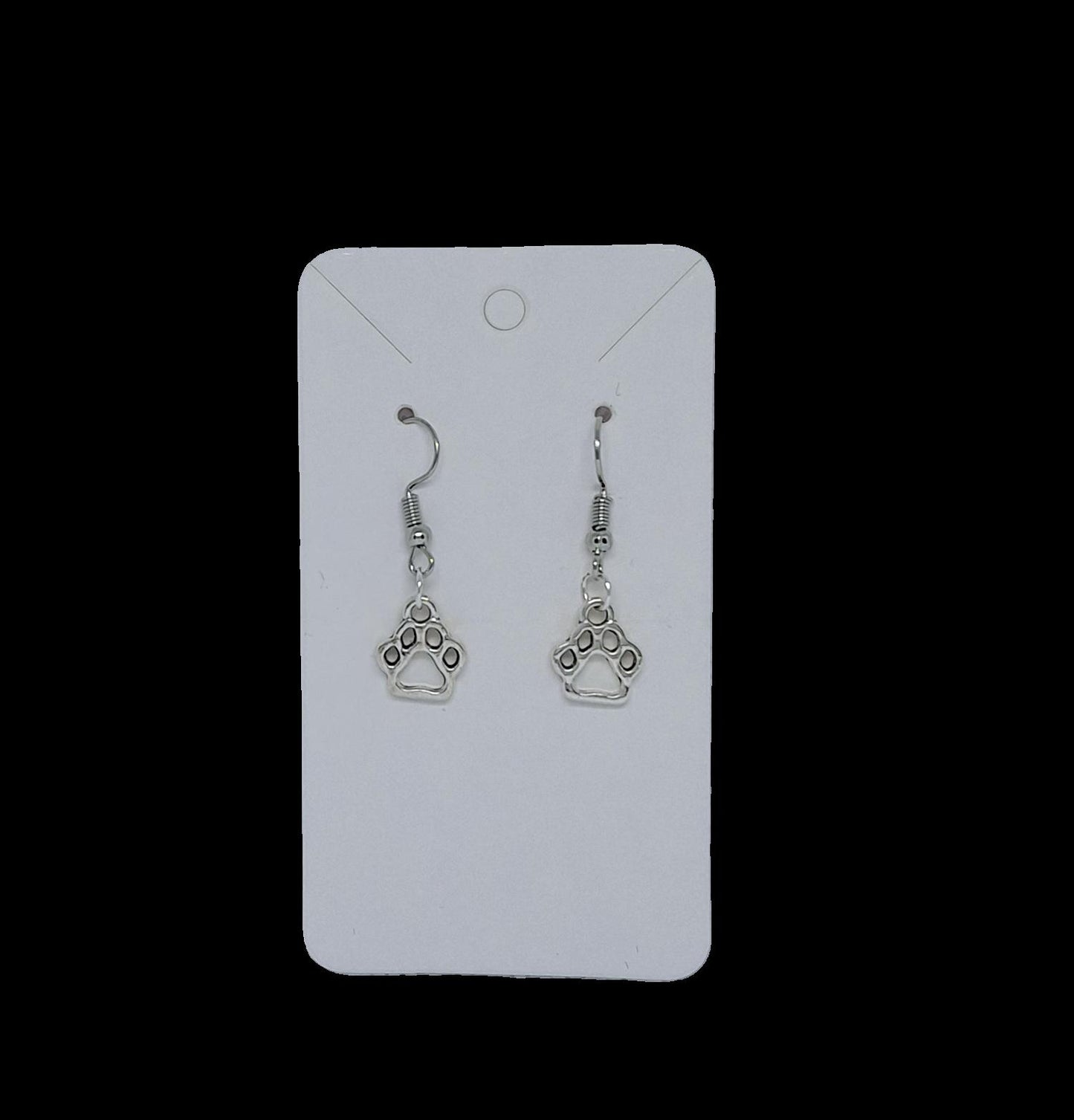 Dog Paw Earrings E-44- .75" Perfect accessory for Dog Lovers - Mae's Studio Jewelry