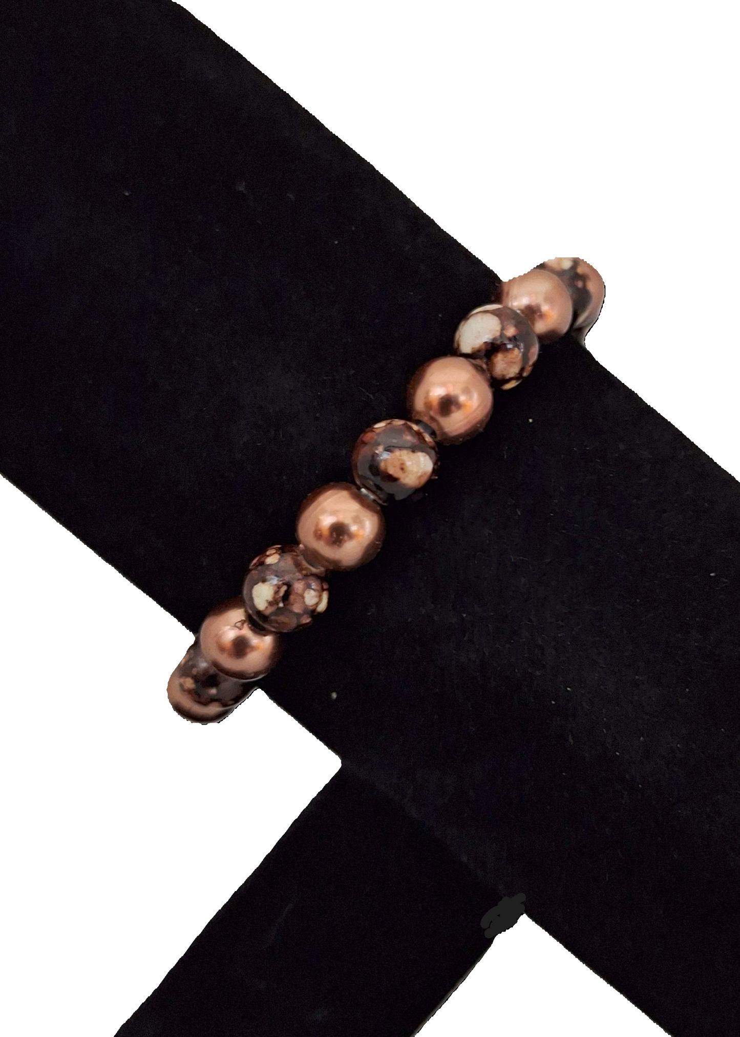 2 Shades of Brown Bracelet B-16 stretchy