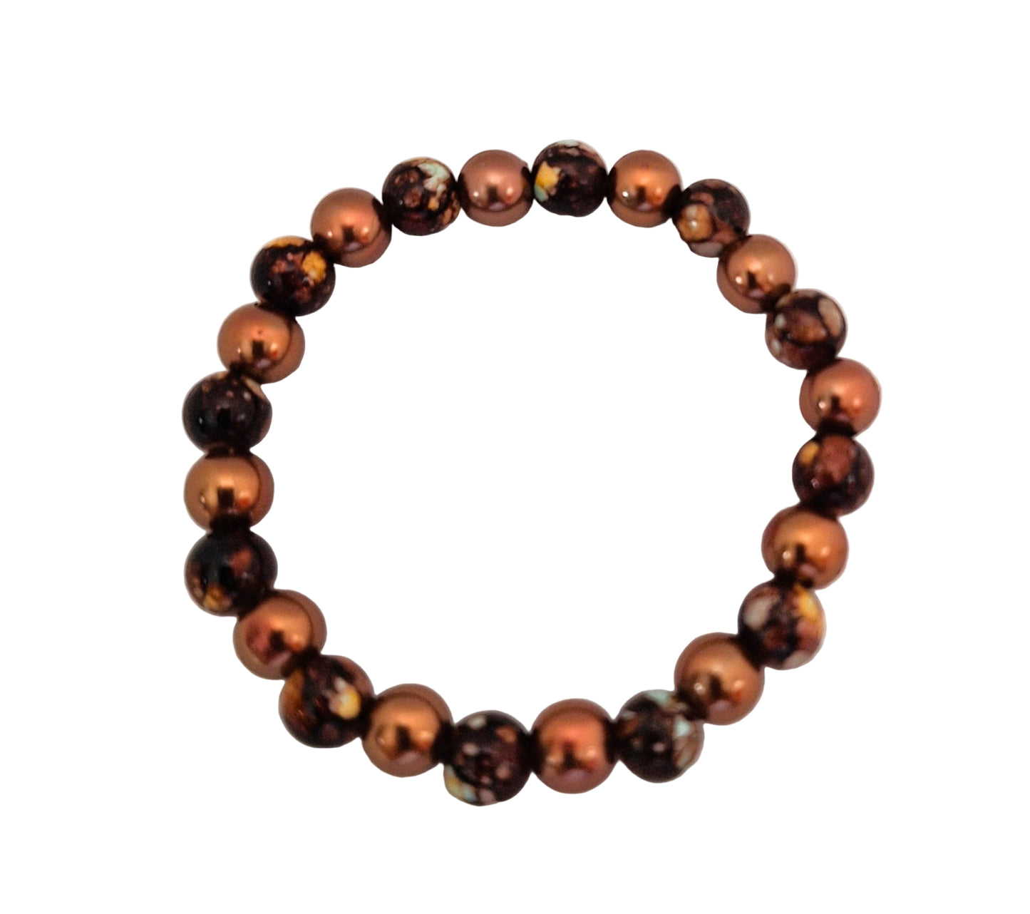 2 Shades of Brown Bracelet B-16 stretchy