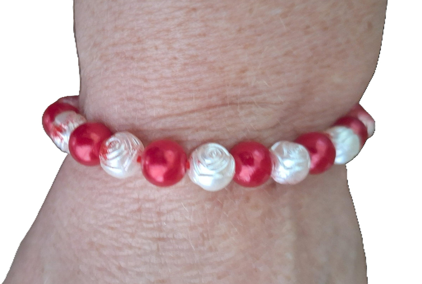 Rose Flower Bracelet  B-27 stretchy