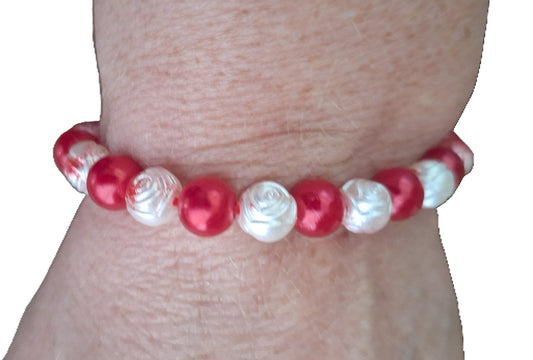 Rose Flower Bracelet  B-27 stretchy
