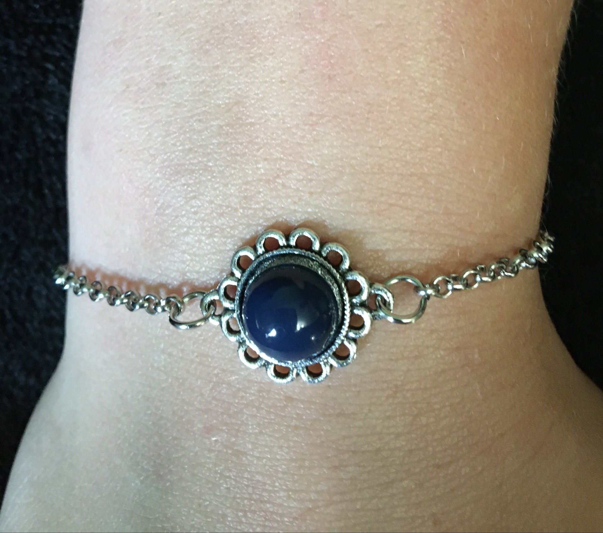 Bohemian Vintage Round Stone Bracelet B-6 chain