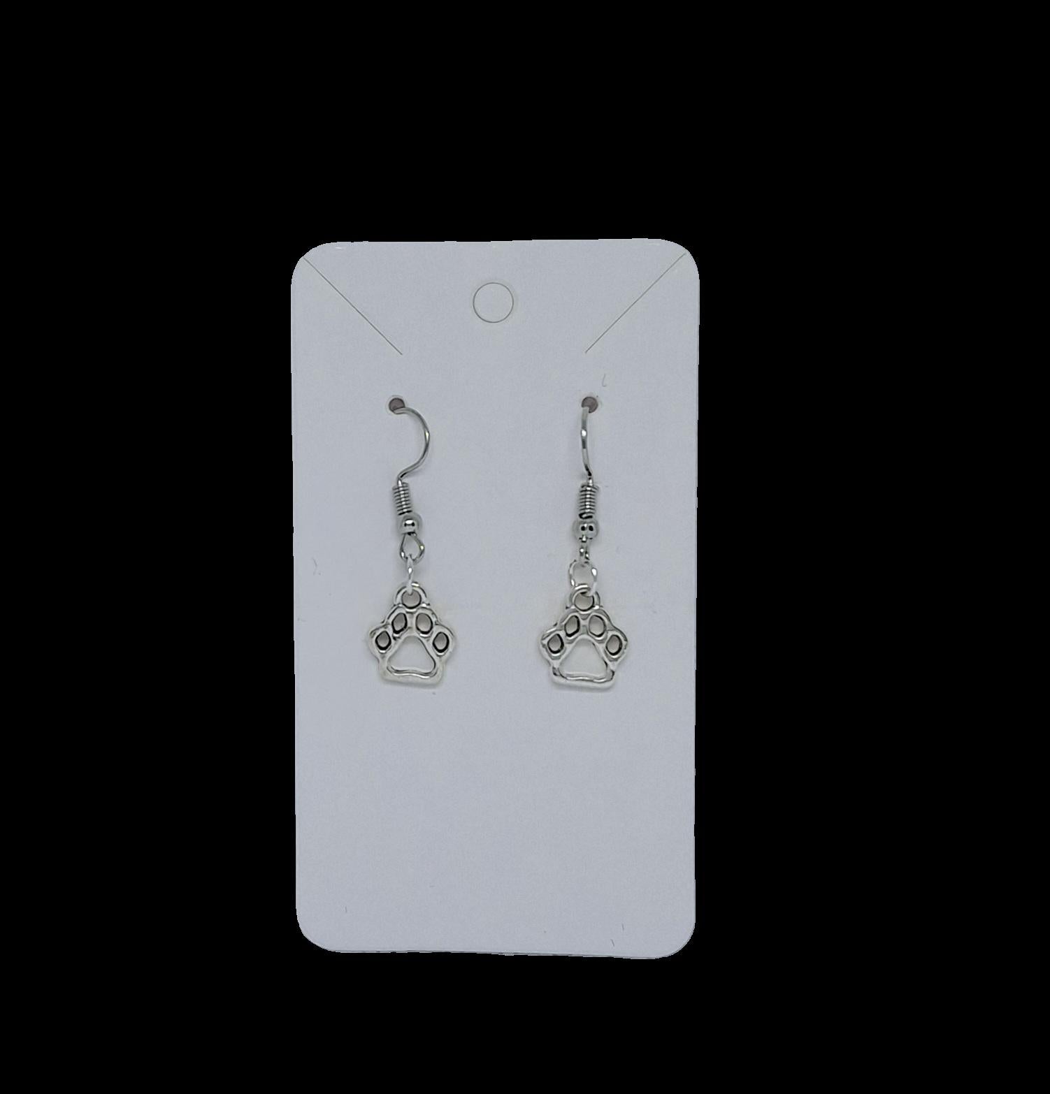 Dog Paw Earrings E-44- .75" Perfect accessory for Dog Lovers - Mae's Studio Jewelry