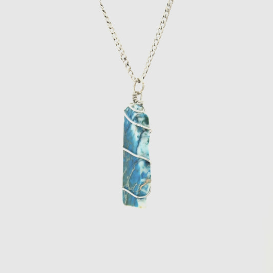 Dyed Imperial Jasper Necklace N- 47