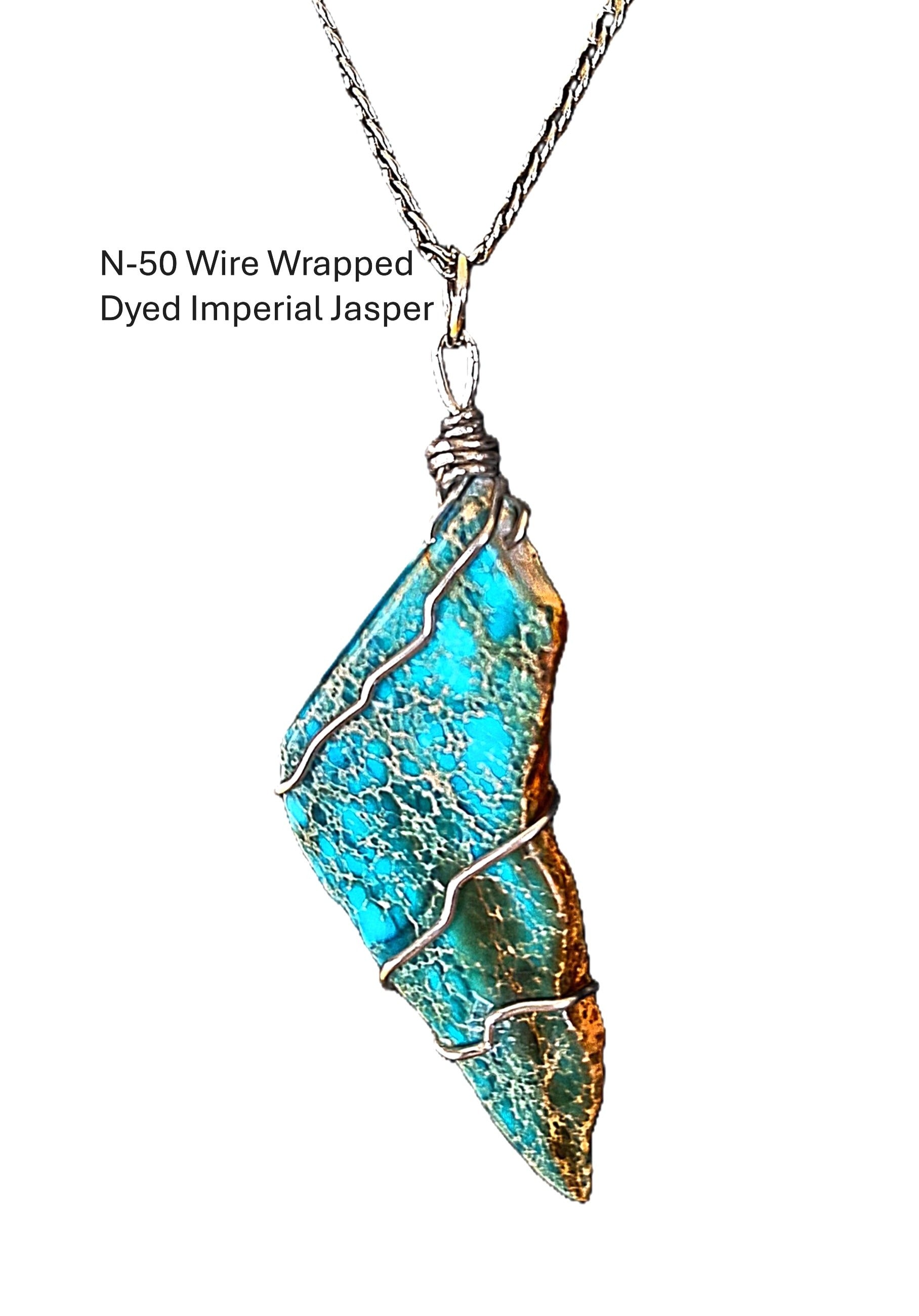 Dyed Imperial Jasper Necklace N-50 - Mae's Studio Jewelry